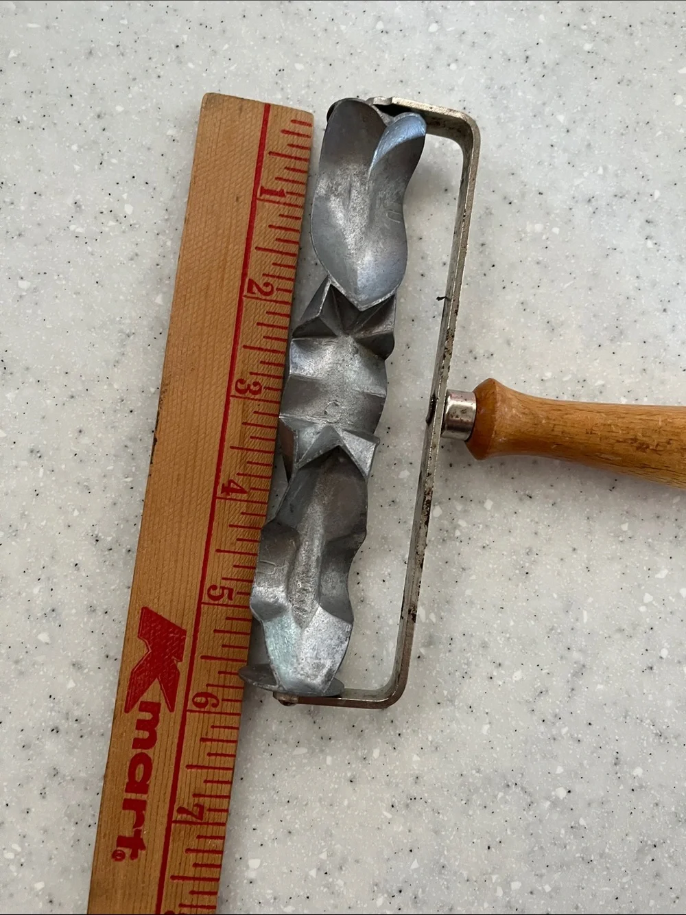 Vtg Model 1 Germany Cookie Roller AURO Metal & Wood Pastry Kitchen Tool